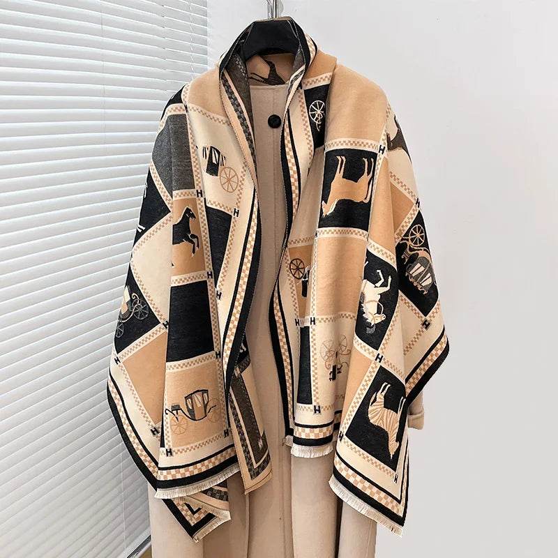 Horse Print Poncho