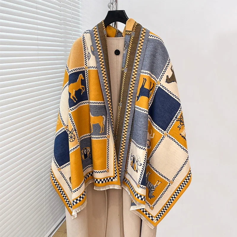 Horse Print Poncho