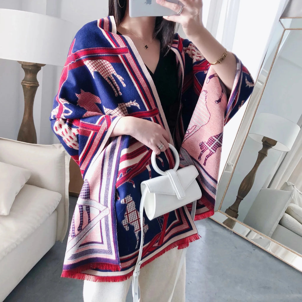 Horse Print Wrap Scarf