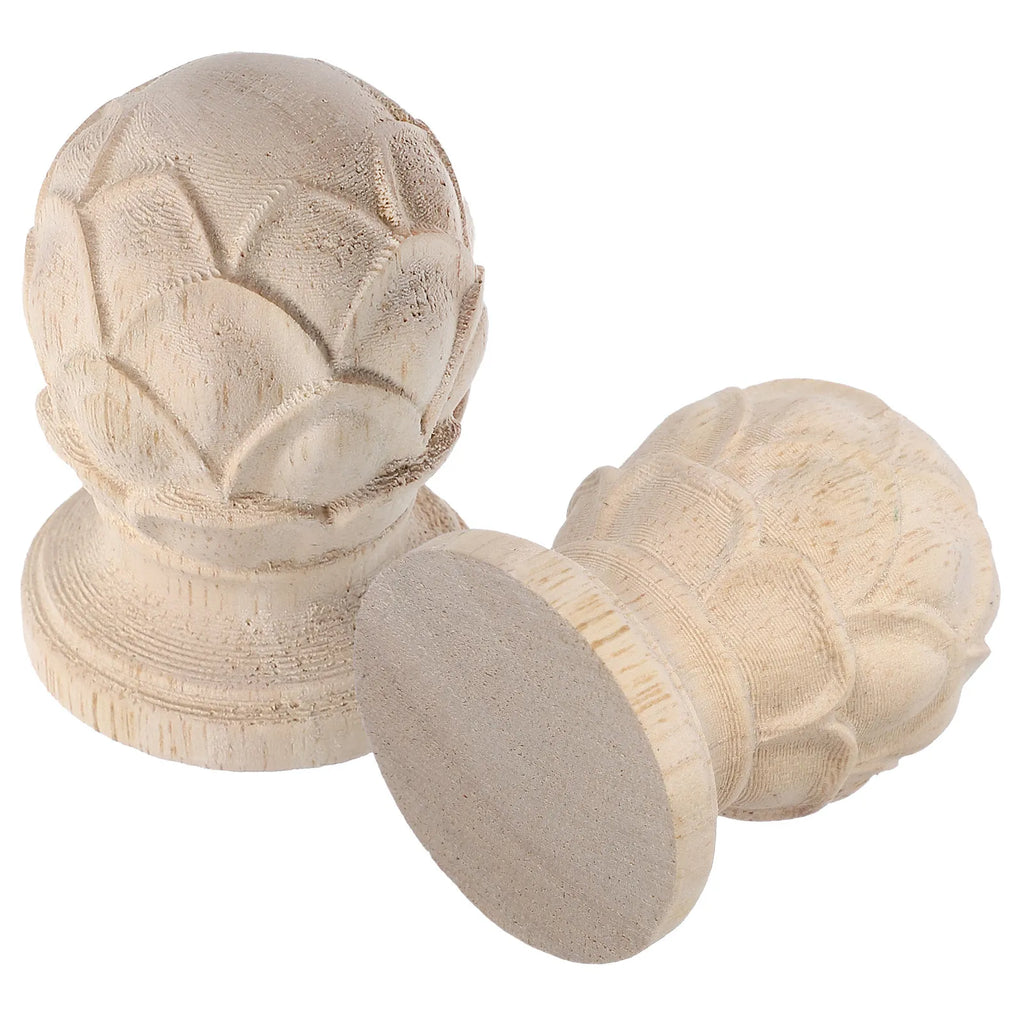 Lotus Wood Finials (2 Piece)