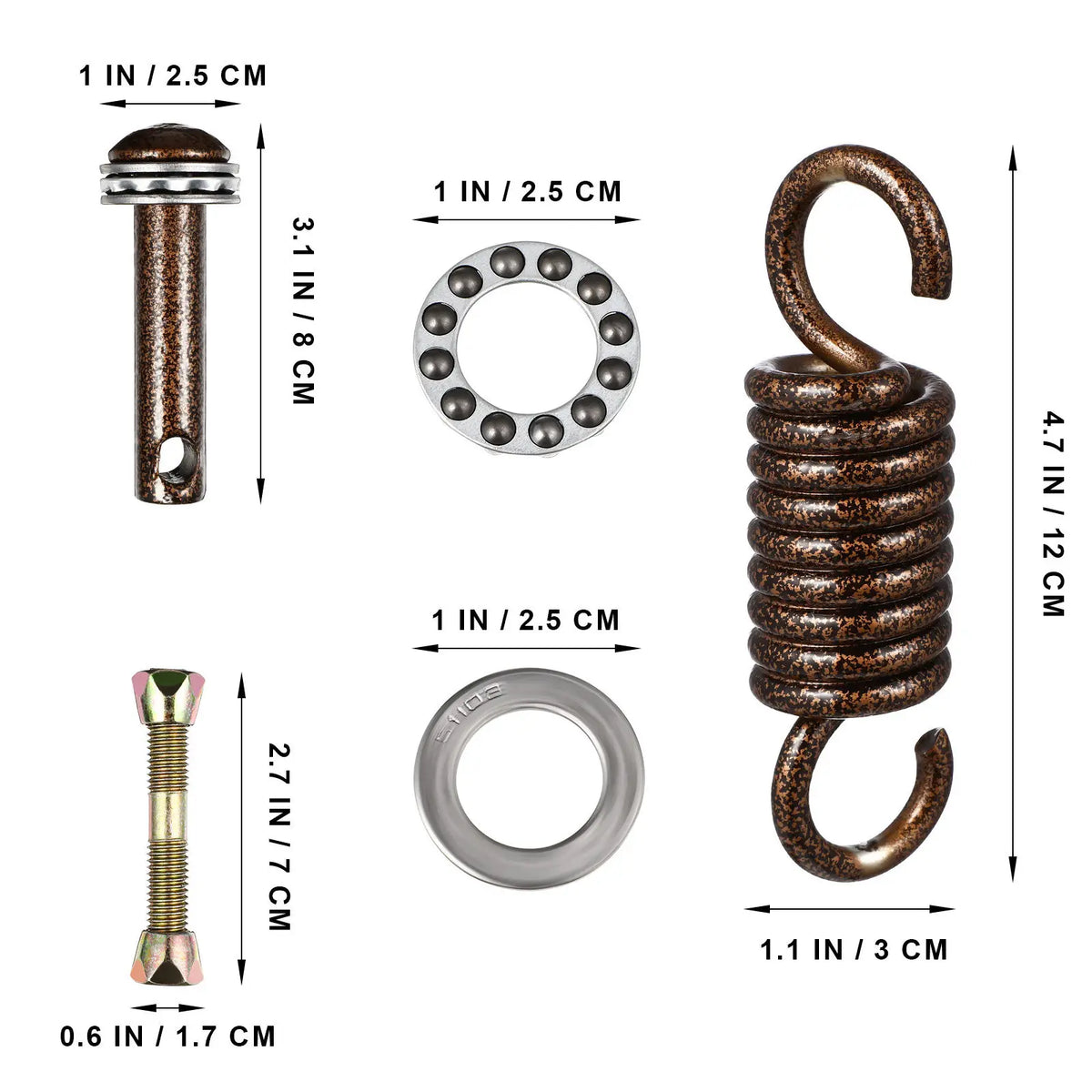 1Set Hammock Hanging Kit Stainless Steel Spring Hook Replacement Accessories for Porch Swings Hammock Chairs Swing Mounting