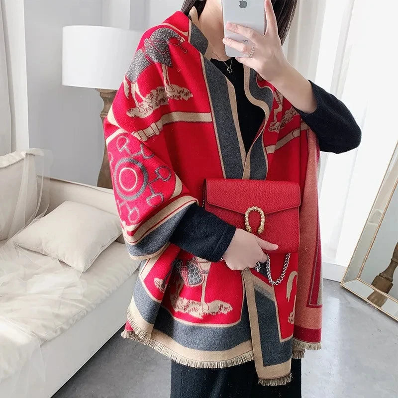 Horse Print Wrap Scarf