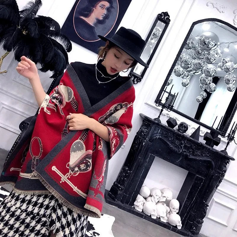 Horse Print Wrap Scarf