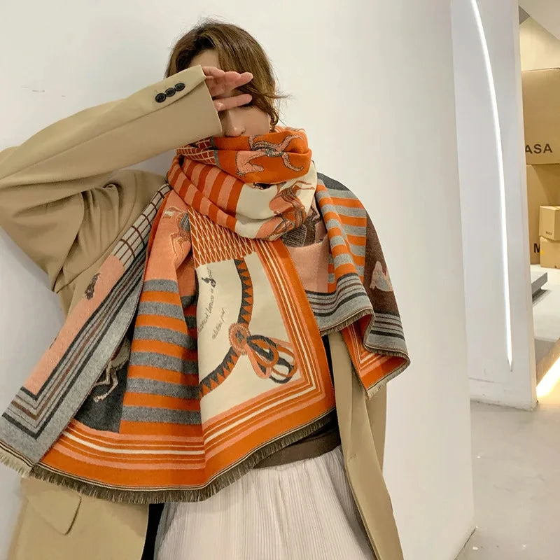 Horse Print Wrap Scarf