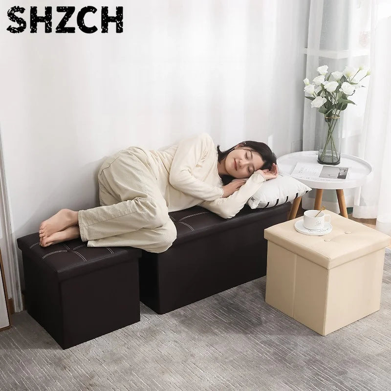 Folding Storage Ottoman