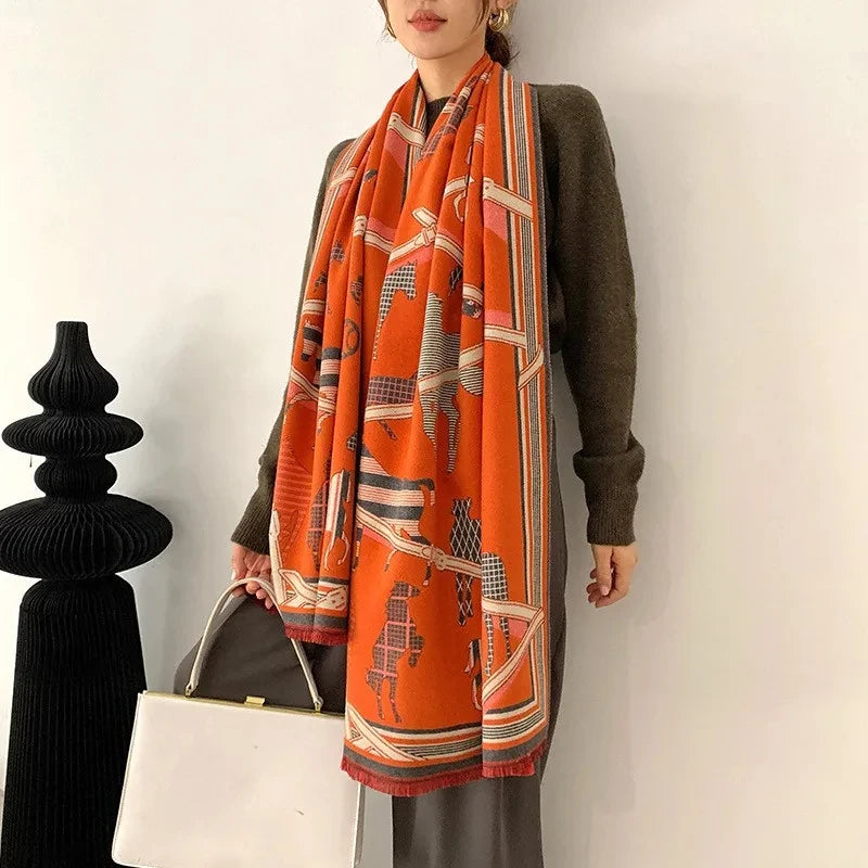 Horse Print Wrap Scarf