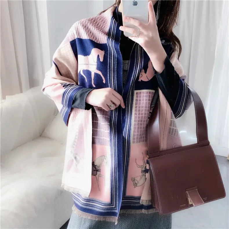 Horse Print Wrap Scarf