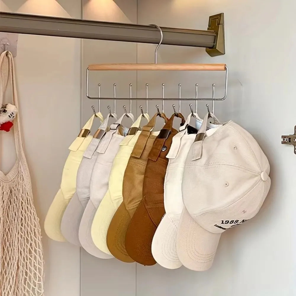 Wooden Hat & Belt Rack