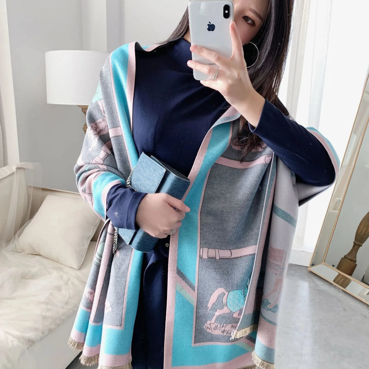 Horse Print Wrap Scarf