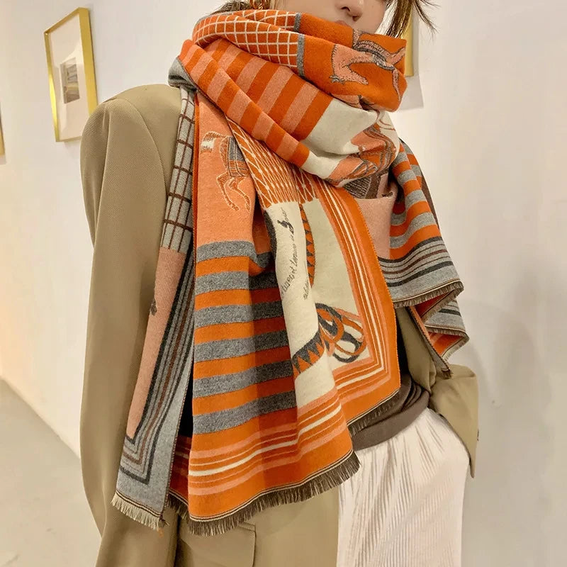 Horse Print Wrap Scarf