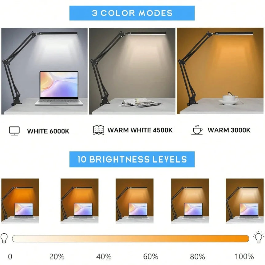 Clamp-On LED Desk Lamp