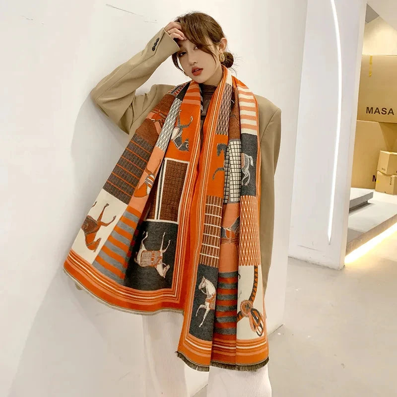 Horse Print Wrap Scarf