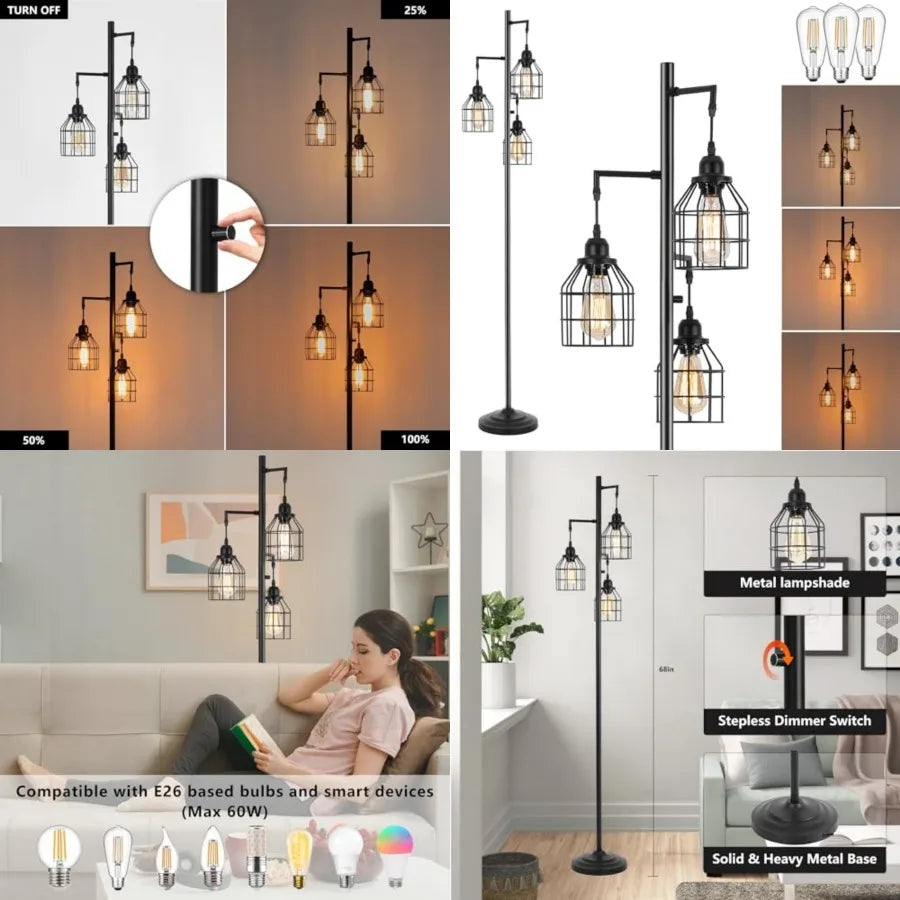 Industrial Tree Floor Lamp