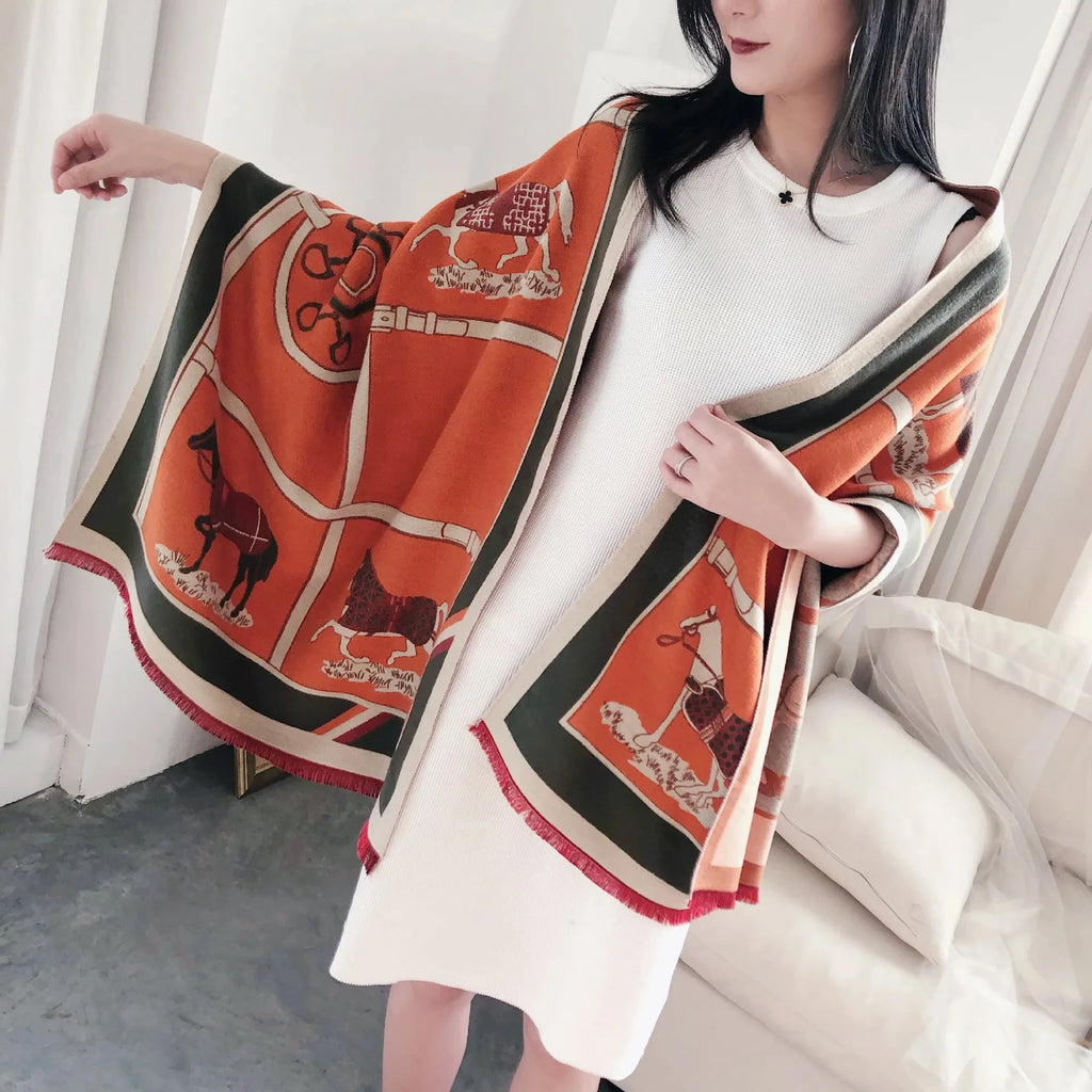 Horse Print Wrap Scarf