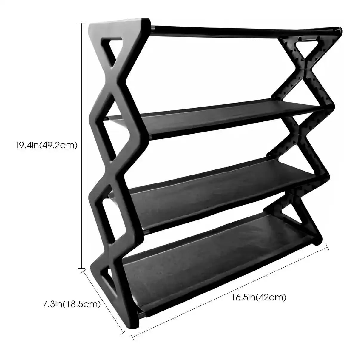 4-Tier X-Frame Shoe Rack