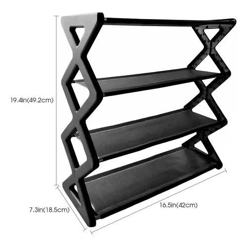 4-Tier X-Frame Shoe Rack