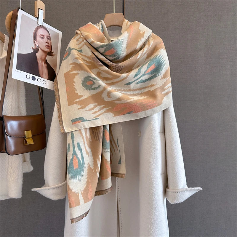 Printed Poncho Scarf