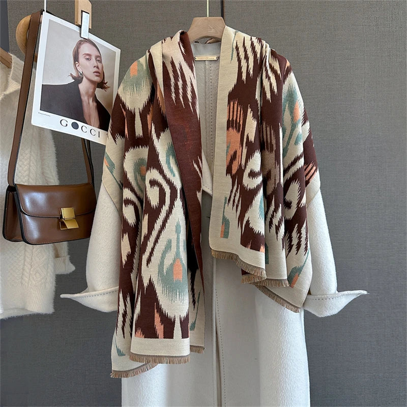 Printed Poncho Scarf